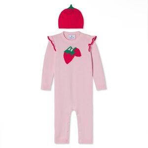 New CLASSIC PREP
Callie Strawberry Intarsia
Sweater Romper Set, Lilly's Pink